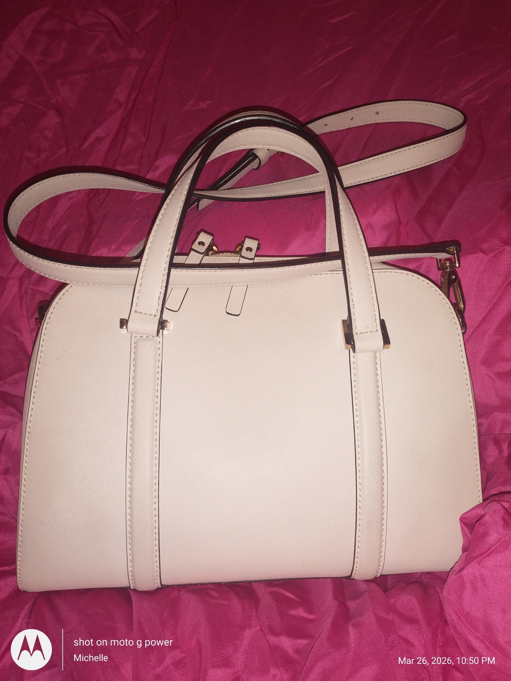 Kate Spade Cream Newbury Lane Medium Loden Saffiano Leather Satchel - Picture 2 of 11